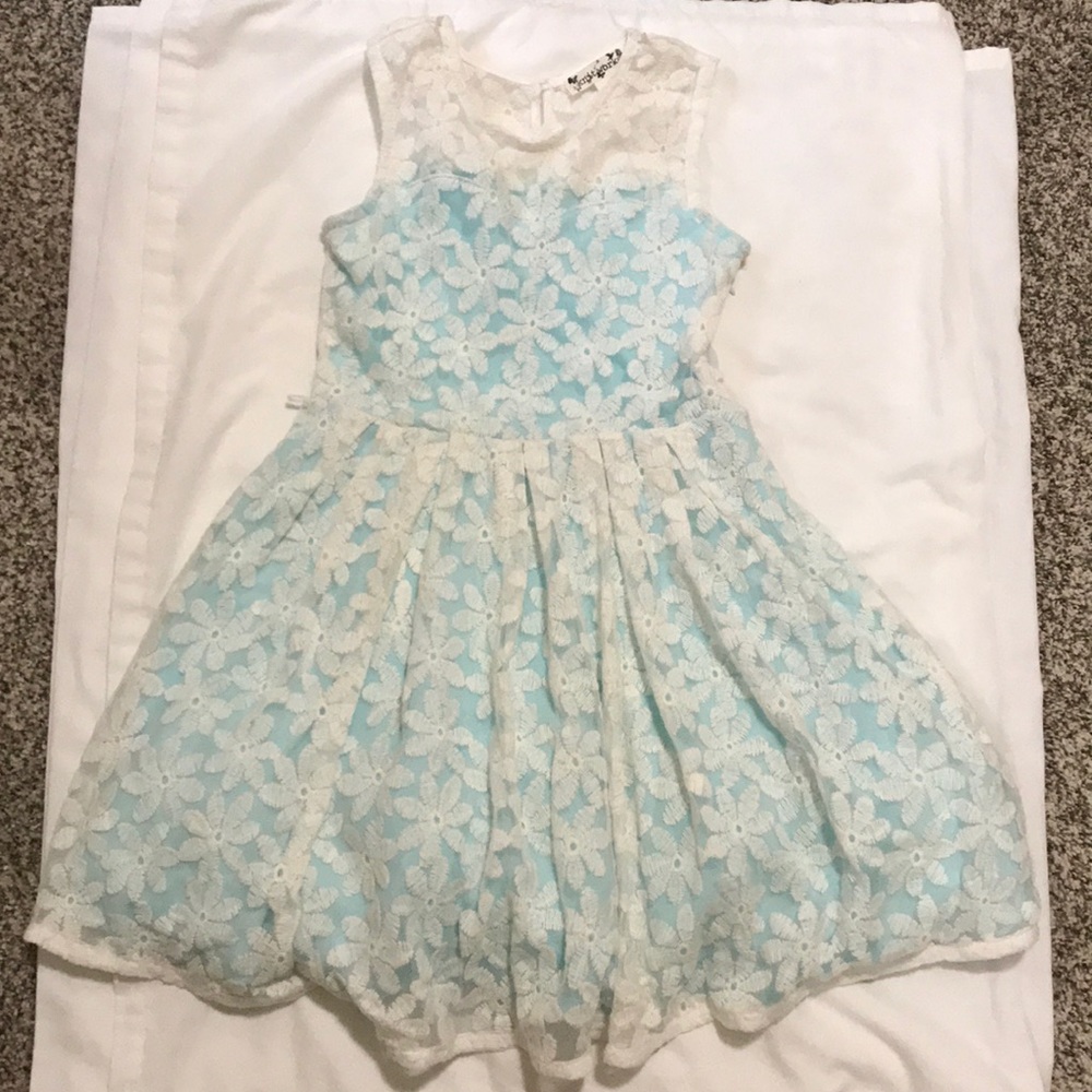 Knitworks Girl’s Mint Blue Formal/Party Dress